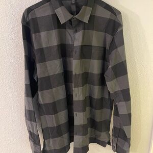 lululemon athletica Black and Gray Plaid Shirt
